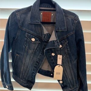 NWT Cult GAIA x GapDark Wash Denim Jacket